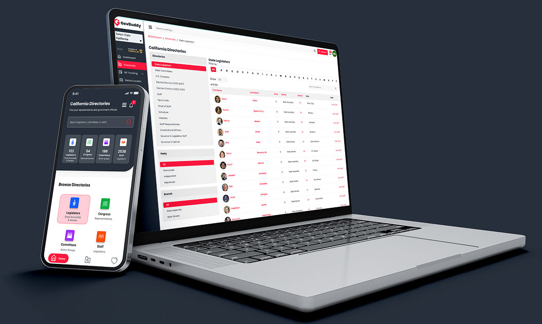 GovBuddy Connect laptop and mobile interface